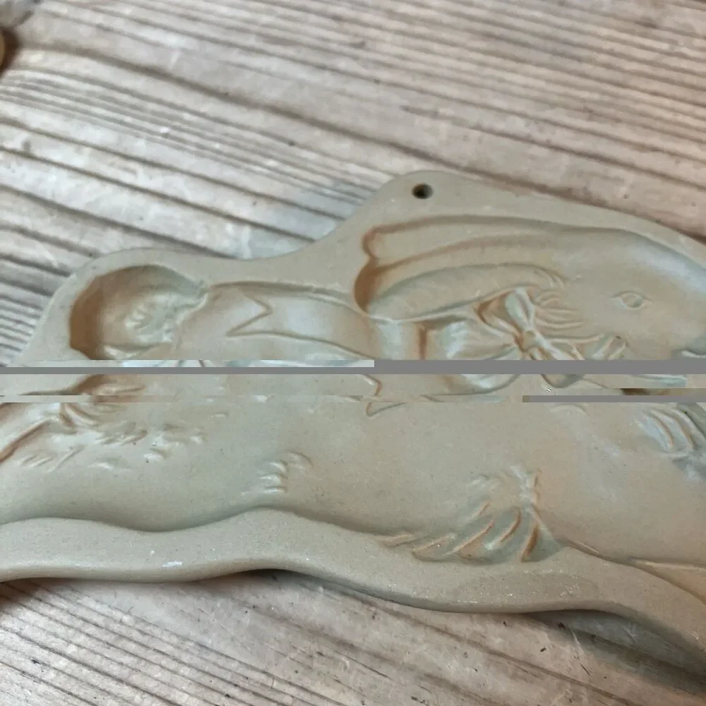 3 VTG 80’s Brown Bag Cookie Art Cookie Molds Press -Clown -bunny Rabbit -Santa